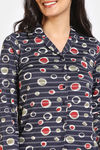 Zivame Print Fusion Knit Poly Pyjama Set - Medivel Blue — thumbnail 5